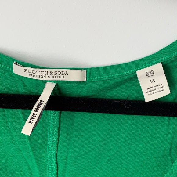 SIZE M SCOTCH & SODA KELLY GREEN COTTON TANK CURVED HEM - Picture 2 of 7